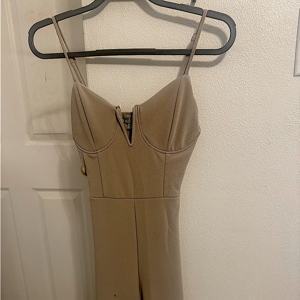 Beige Spaghetti Strap Jumpsuit